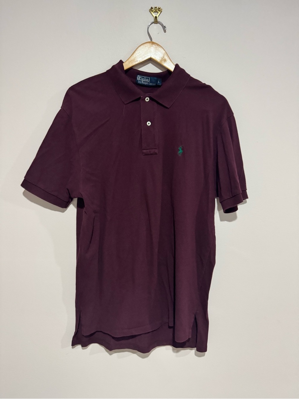 Polo RALPH LAUREN LG polo shirt men Custom Slim Fit Burgundy